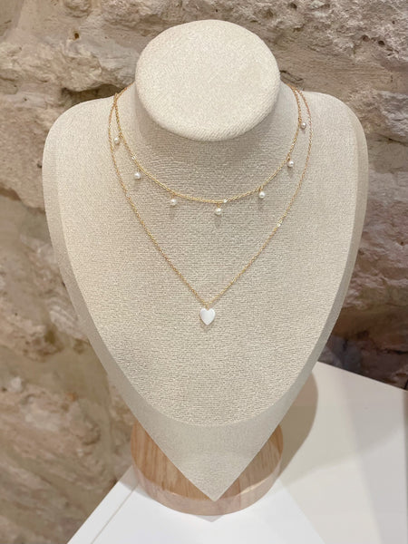 collier coeur nacre