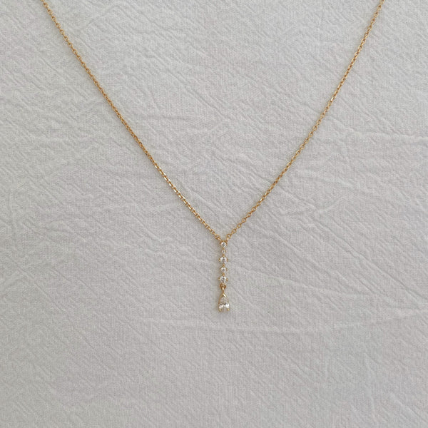 collier cravate Lucia - plaqué or & zirconiums
