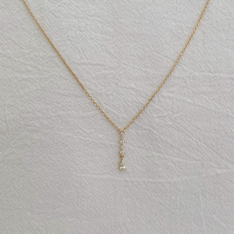 collier cravate Lucia - plaqué or & zirconiums