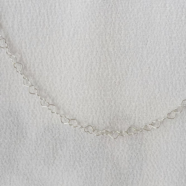collier chaîne maille cœur