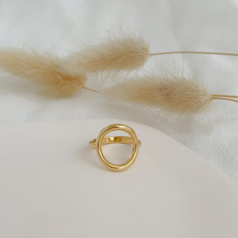 bague anneau - plaqué or