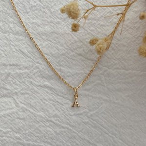 collier & médaille initial mini - plaqué or