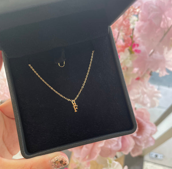 collier & médaille initial mini - plaqué or