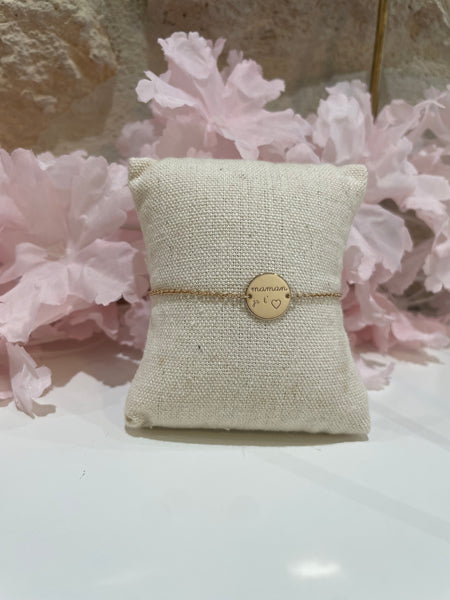 bracelet médaille maman je t'aime