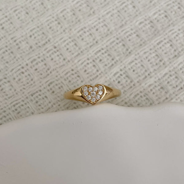 Bague cœur - plaqué or