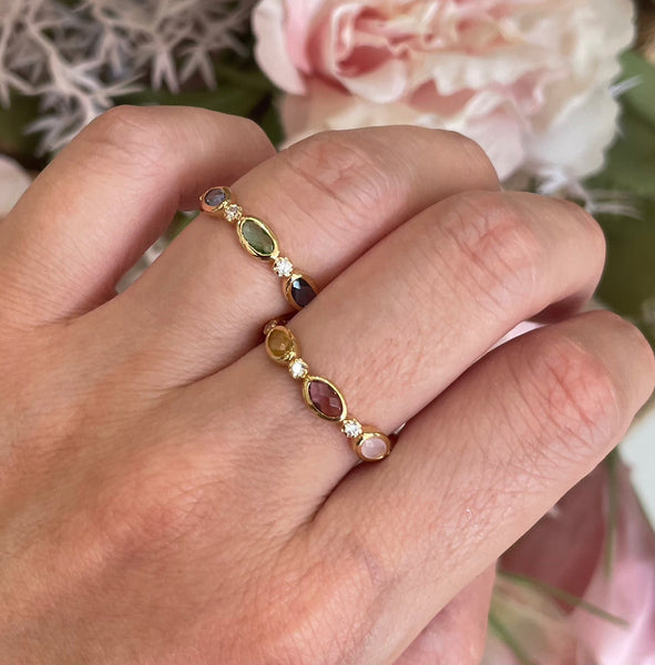 Bague Monet multicolore - plaqué or