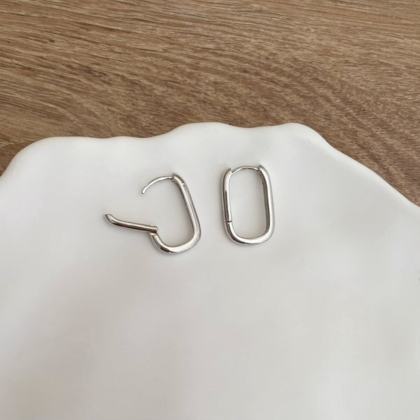 Boucles d'oreilles créoles rectangles
