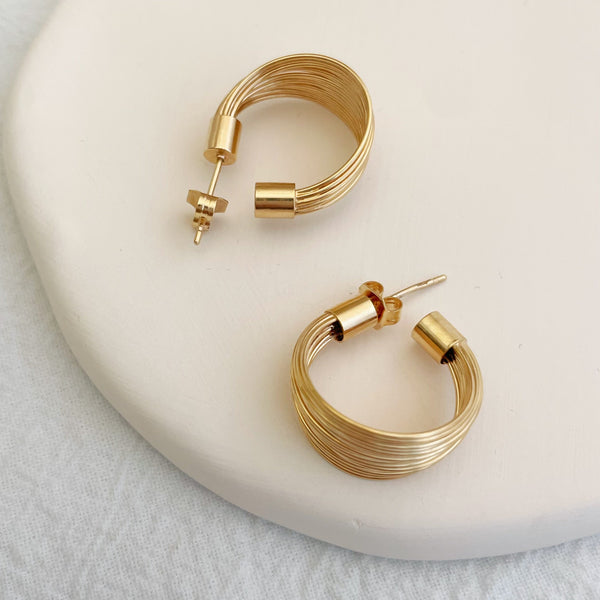 boucles d’oreilles Alma - créoles plaqué or