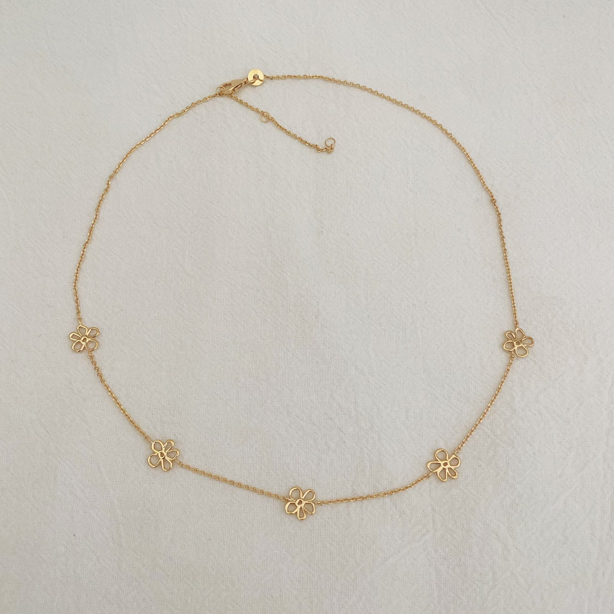 collier fleurs - plaqué or