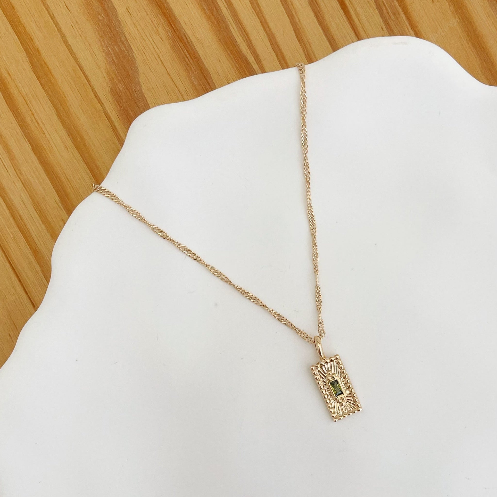 collier Agathe - plaqué or & zirconium - chaîne torsadée