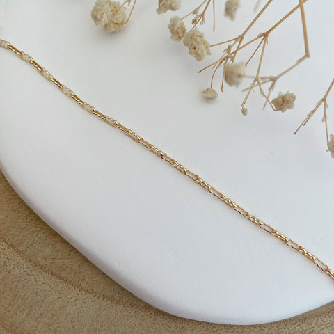 collier chaîne à mailles ondulées - plaqué or