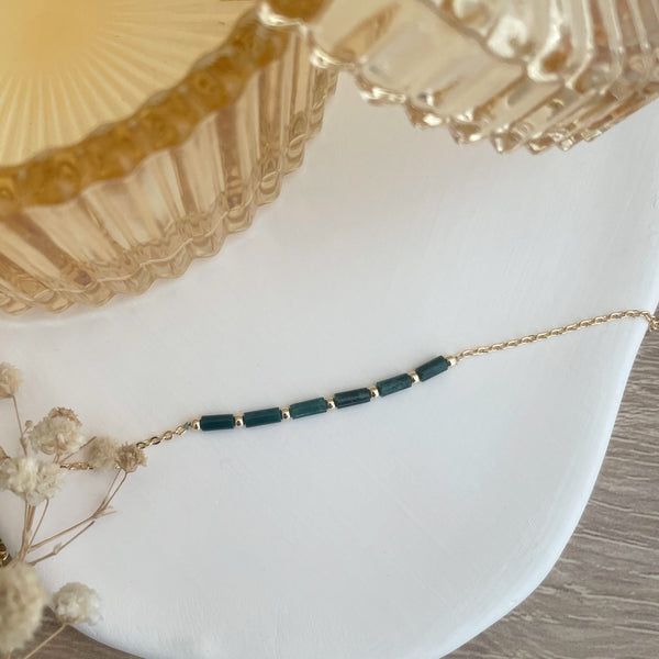 Bracelet  Claudia vert- plaqué or