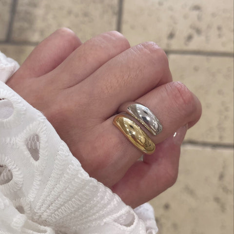 bague bicolore - plaqué or & argent 925