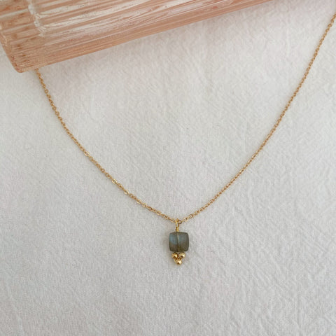 collier Célestine labradorite - plaqué or