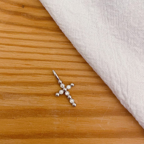 Pendentif croix & zirconium - argent 925