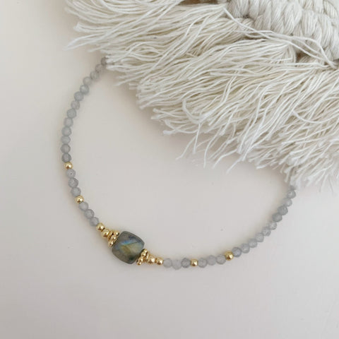 bracelet Estelle labradorite- plaqué or