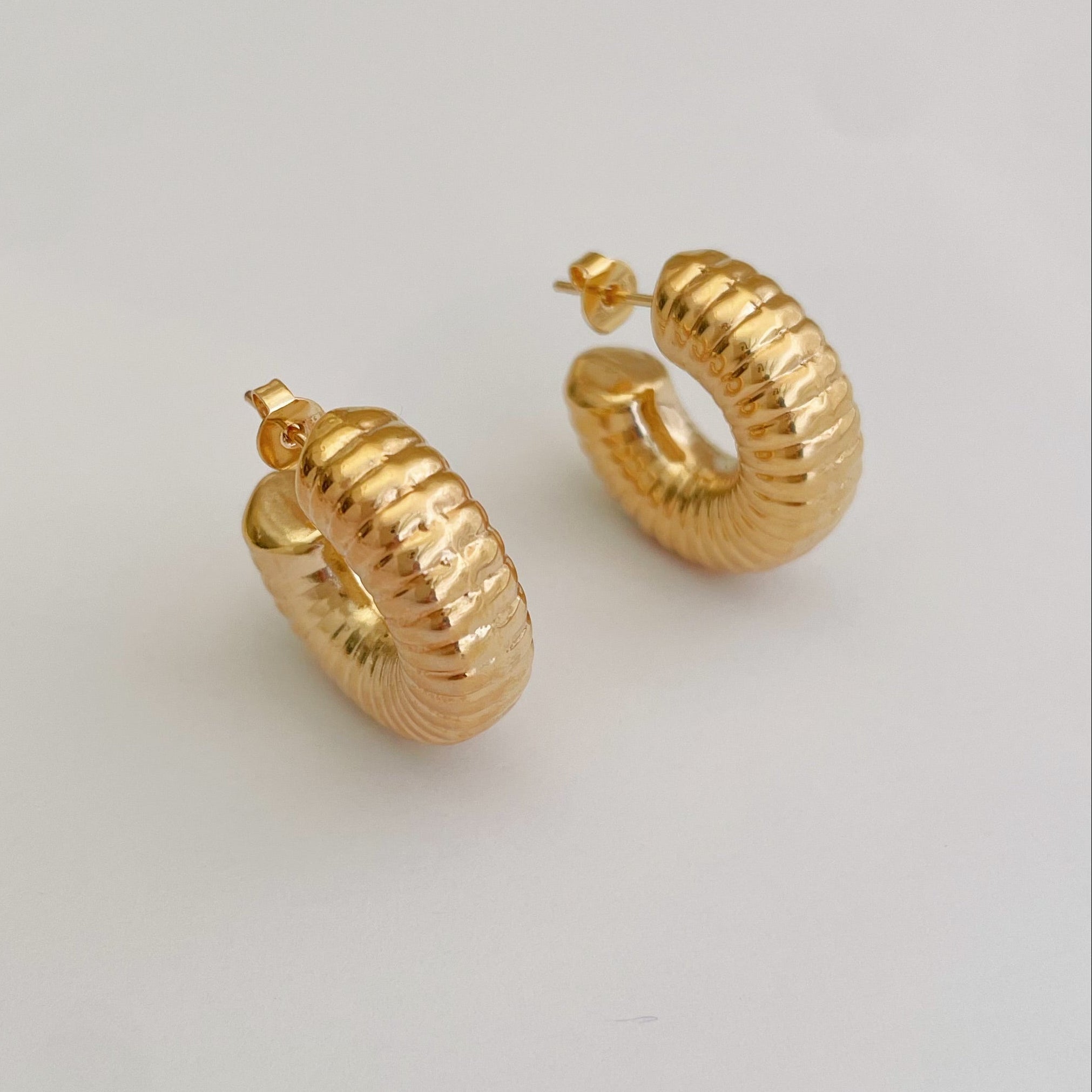 boucles d’oreilles Éva - créoles plaqué or