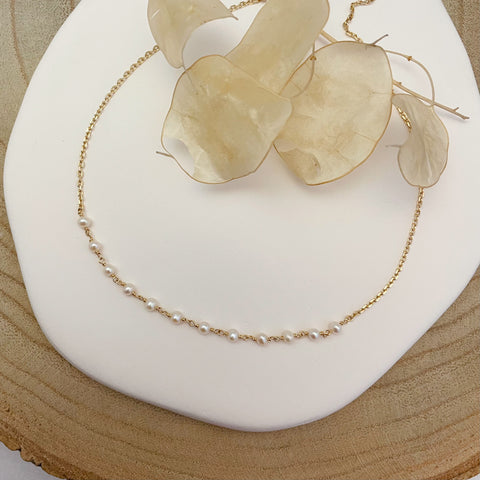 collier chaîne & perle d’eau douce - plaqué or