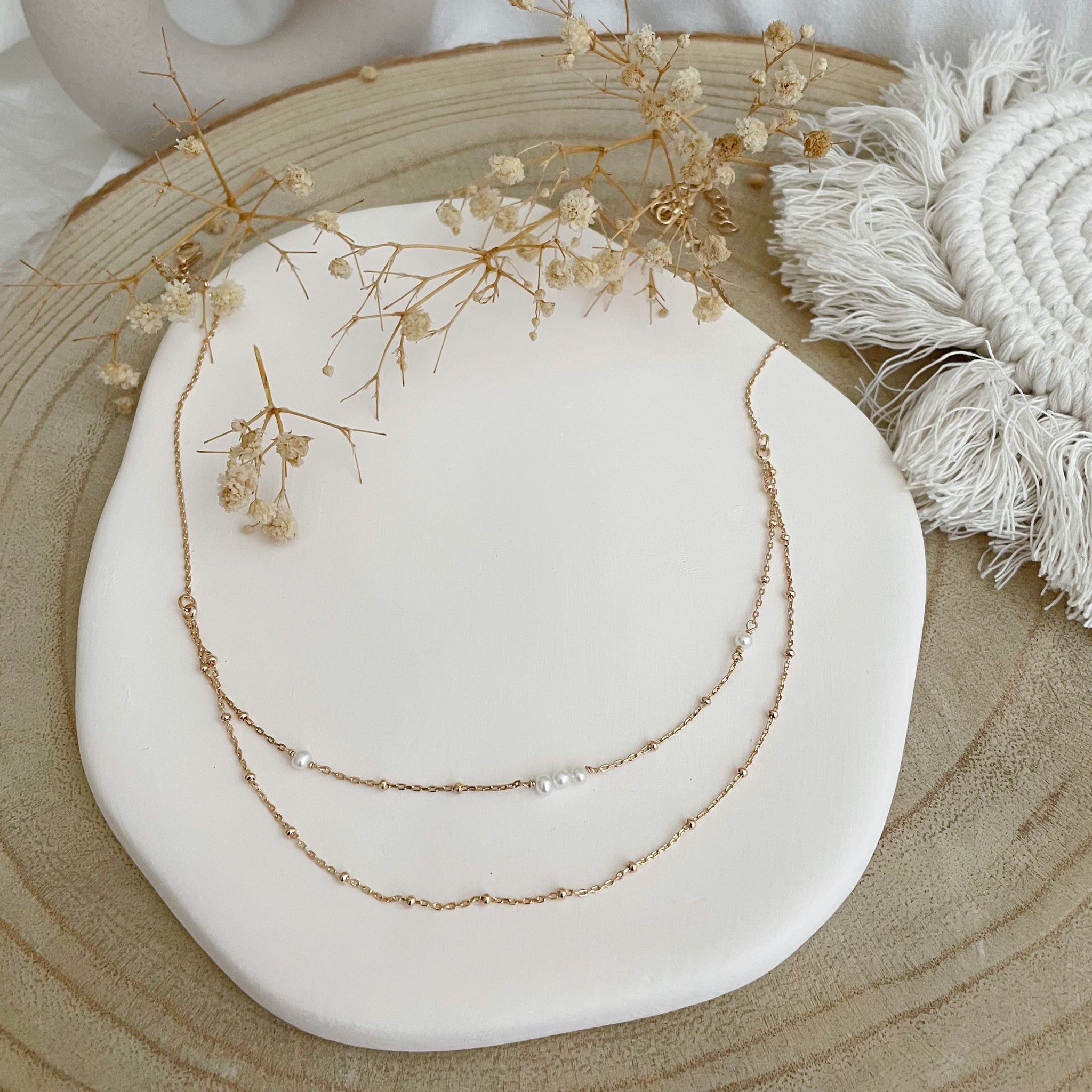 collier perles, double rangs