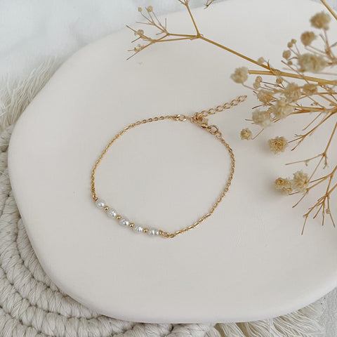 bracelet perles - plaqué or