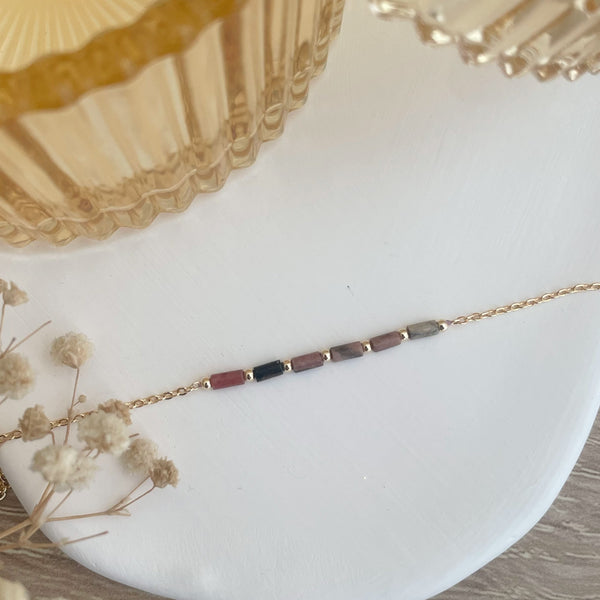 Bracelet Claudia vieux rose- plaqué or
