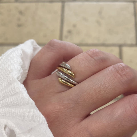 bague bicolore - plaqué or & argent 925