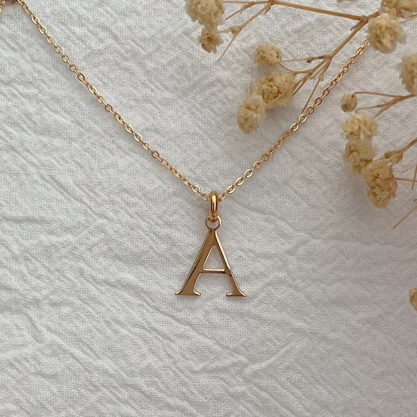 collier & médaille initial - plaqué or