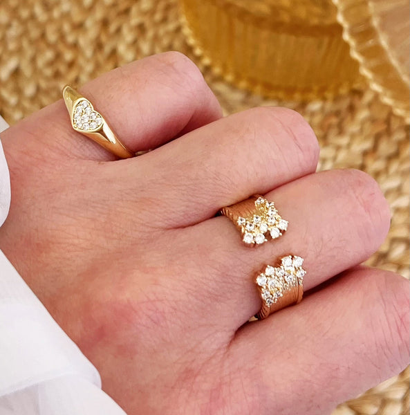 Bague cœur - plaqué or