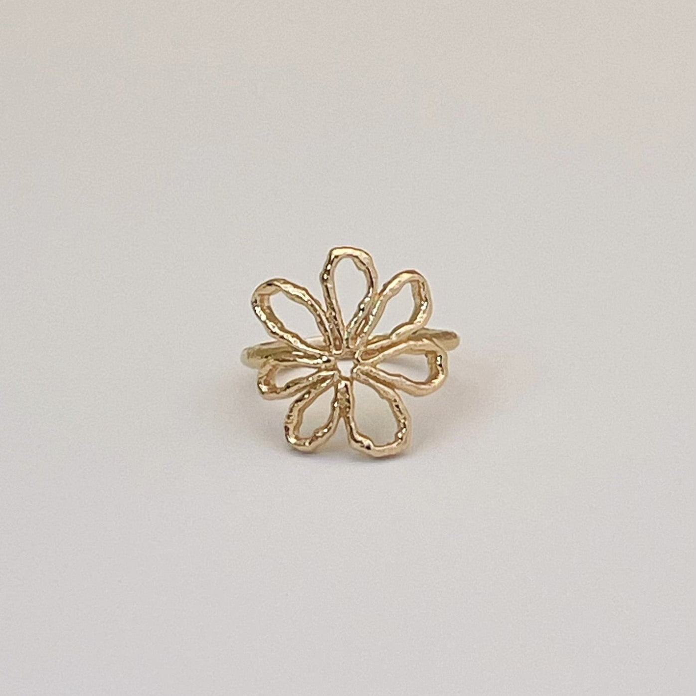 Bague Fleur ajourée- plaqué or