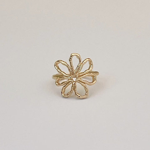 Bague Fleur ajourée- plaqué or