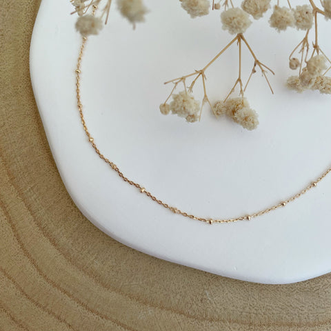 collier chaîne perlé - plaqué or