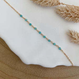 Julia, amazonite- bracelet plaqué or