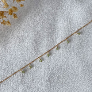 bracelet pampille pierres vertes apatite