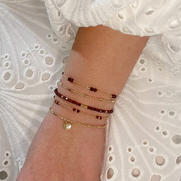 bracelet Laure - plaqué or & pierres naturelles