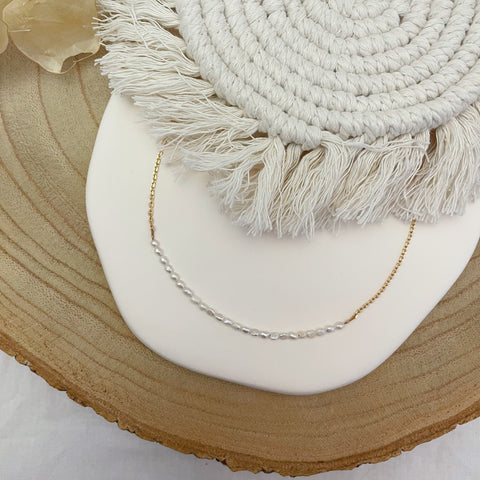 collier chaîne & perle d’eau douce - plaqué or