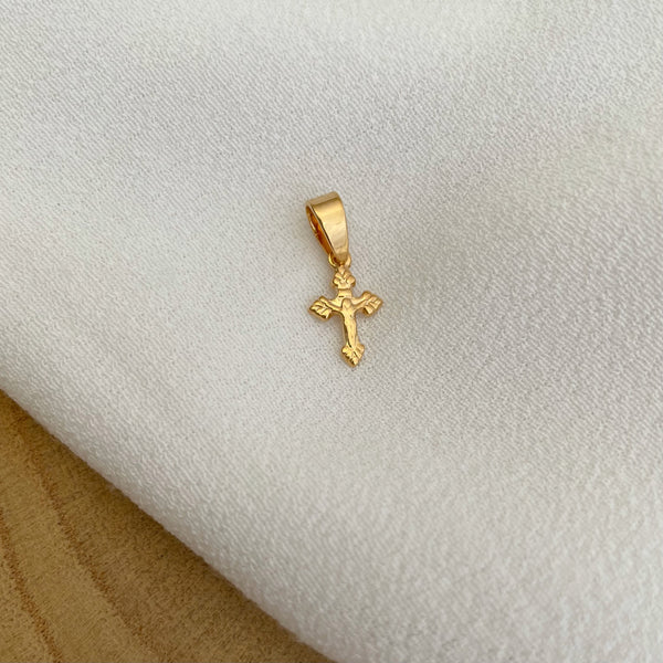 Pendentif croix - plaqué or