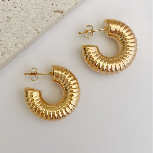 boucles d’oreilles Éva - créoles plaqué or