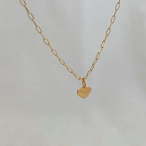 collier mini cœur - plaqué or