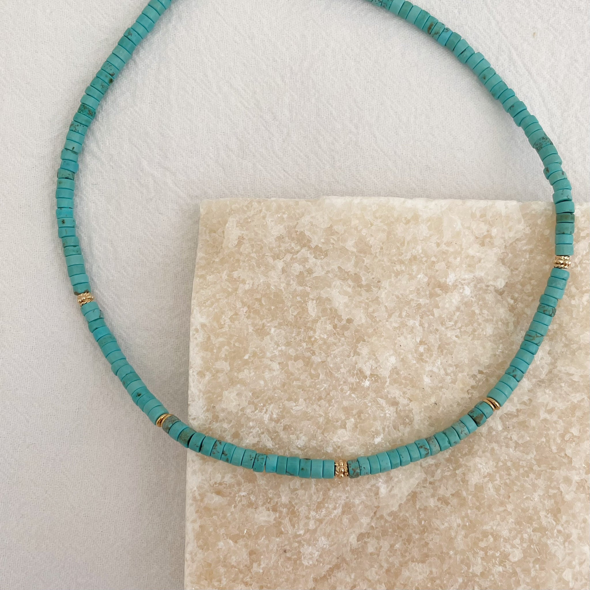 collier Alaïa turquoise- plaqué or