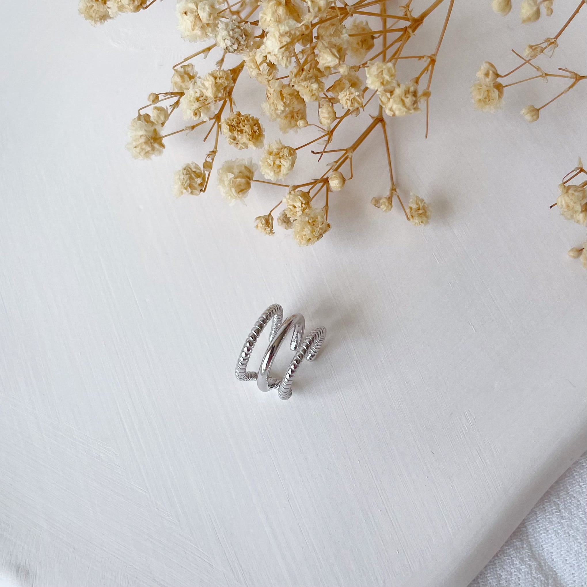 boucles d'oreilles bague d’oreille 3 rangs - argent 925