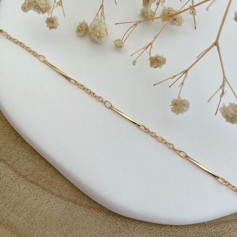 collier chaîne bâton- plaqué or