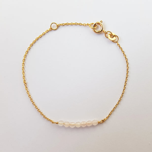 bracelet barrette pierres quartz rose
