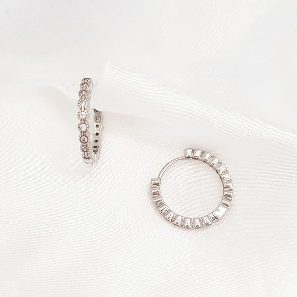 Boucles d'oreilles créoles strass
