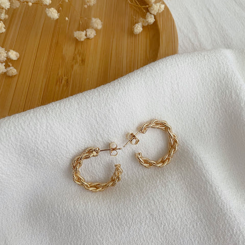 boucles d’oreilles créoles épaisses et torsadées S