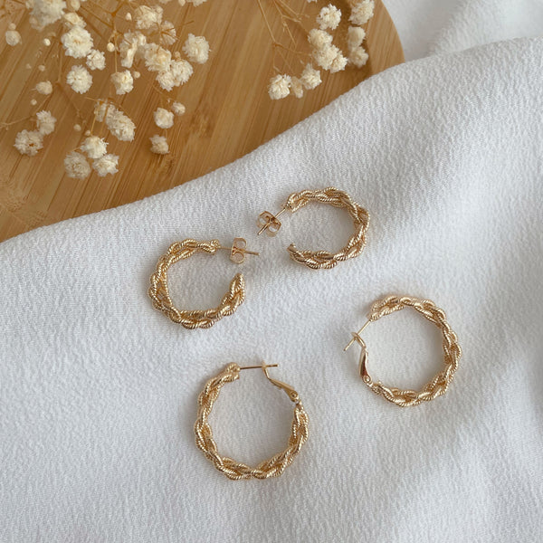boucles d’oreilles créoles épaisses et torsadées S