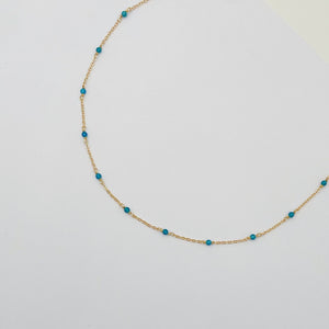 collier mini bille apatite bleu