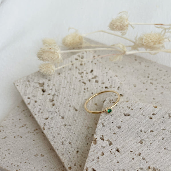 bague zircon verte