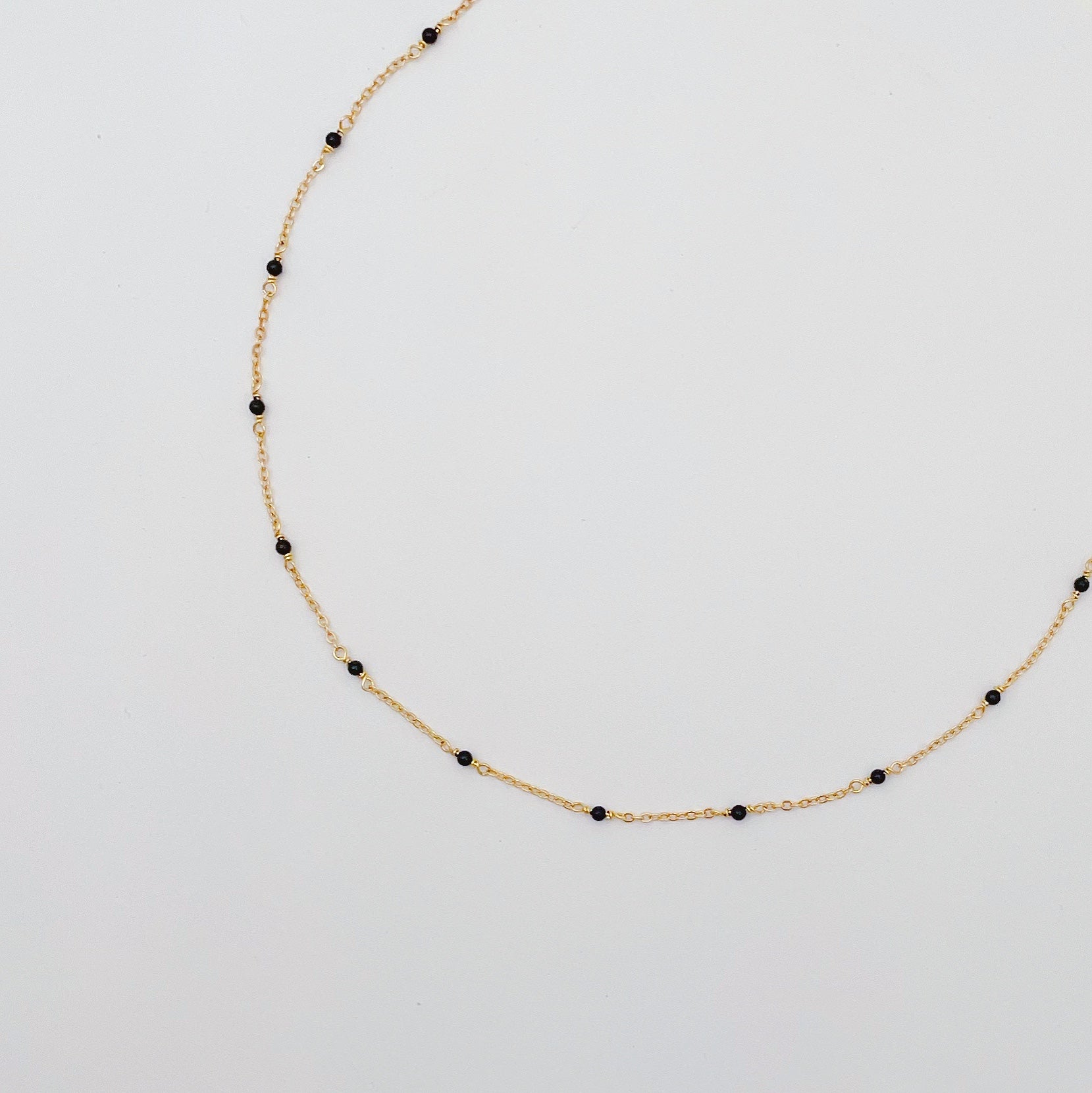 collier mini bille agate noir