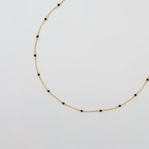 collier mini bille agate noir